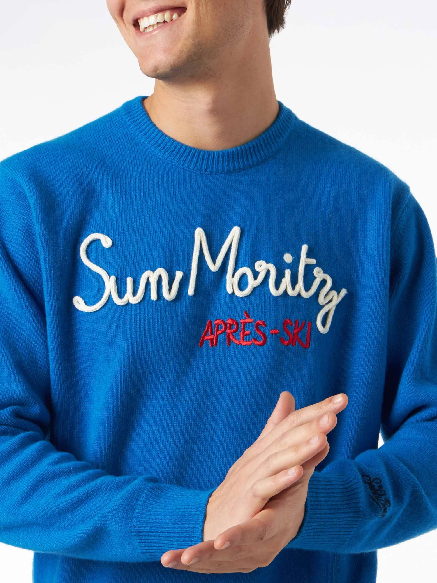 MC2 Saint Barth Man Crewneck Sweater With Sun Moritz Après Skiembroidery 4 MC2 Saint Barth Man Crewneck Sweater With Sun Moritz Après Skiembroidery - Image 2