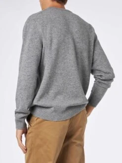 MC2 Saint Barth Man Crewneck Sweater With Bombardino Ski Club Embroidery -MC2 Saint Barth Shop HER0001 11573E man sweater embroidery grey 3