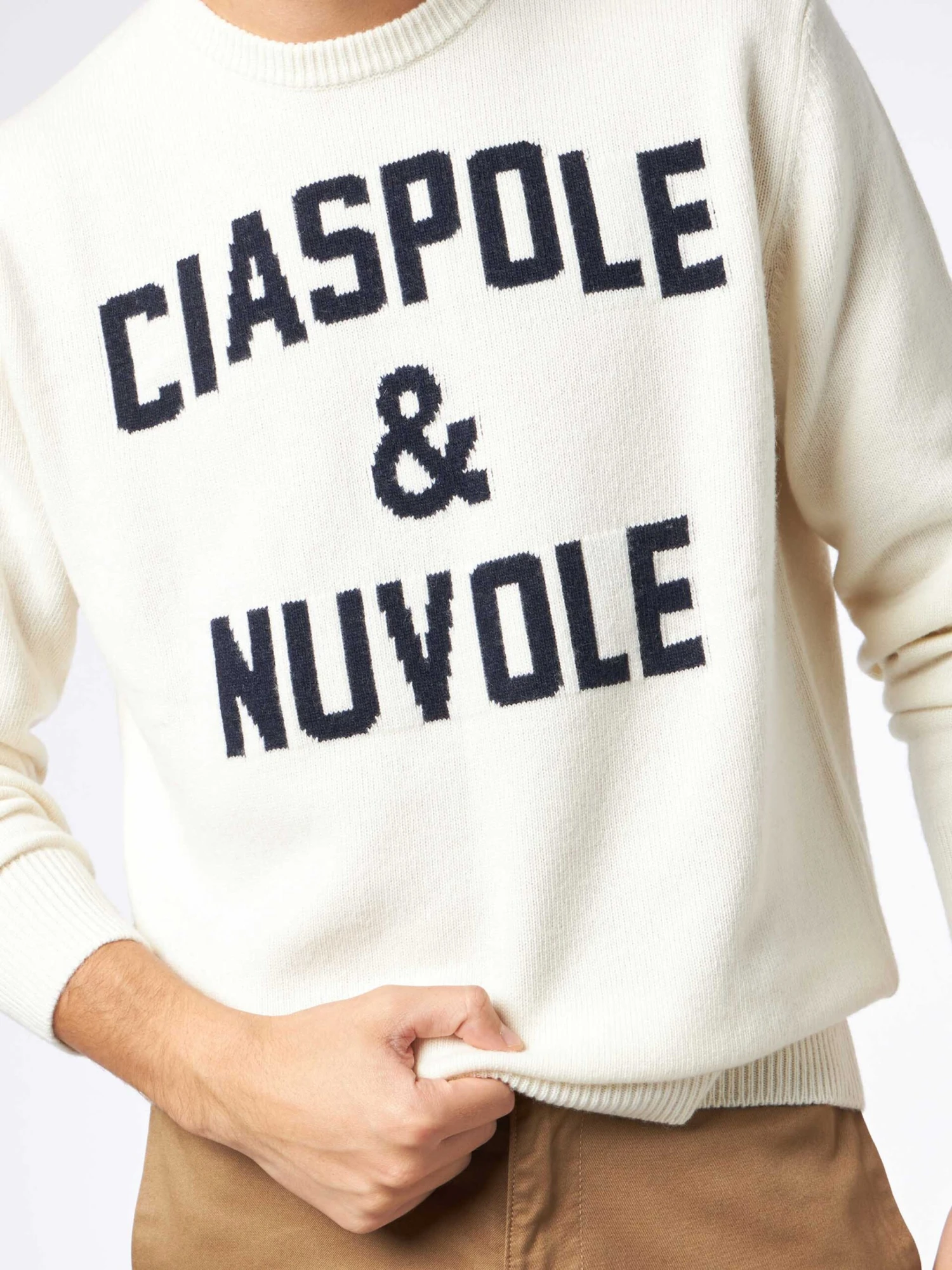 Man Sweater With Ciaspole E Nuvole Jacquard 4 Man Sweater With Ciaspole E Nuvole Jacquard - Image 2