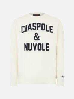 Man Sweater With Ciaspole E Nuvole Jacquard 9 Man Sweater With Ciaspole E Nuvole Jacquard -MC2 Saint Barth Shop HER0001 CSNV10 man sweater white ciaspole 4