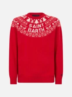 Norwegian Style Man Red Sweater -MC2 Saint Barth Shop HER0001 REDB4 man red sweater norwgian christmas 4