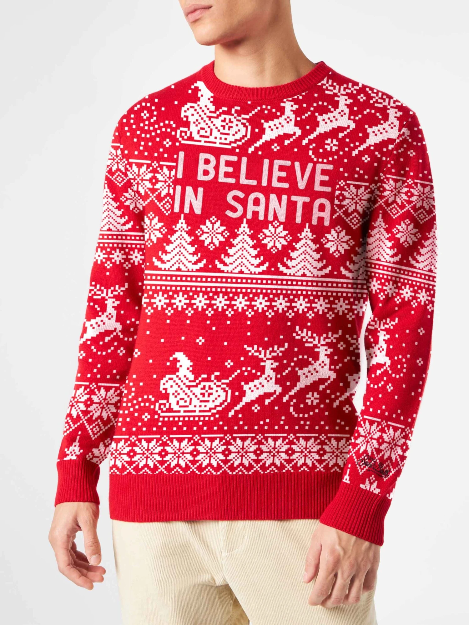 MC2 Saint Barth Man Sweater With I Believe In Santa Lettering 3 MC2 Saint Barth Man Sweater With I Believe In Santa Lettering