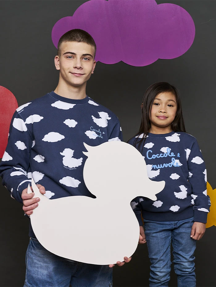 MC2 Saint Barth Kid Crewneck Blue Sweatshirt With Coccole E Nuvole Embroidery | COCCOLEBIMBI SPECIAL EDITION 10 MC2 Saint Barth Kid Crewneck Blue Sweatshirt With Coccole E Nuvole Embroidery | COCCOLEBIMBI SPECIAL EDITION - Image 8