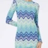 MC2 Saint Barth Woman Raschel Knit Light Blue Short Dress Imany