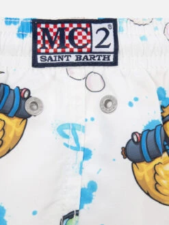 MC2 Saint Barth Boy Mid-length Jean Swim-shorts With Crypto Ducky Print | CRYPTOPUPPETS SPECIAL EDITION -MC2 Saint Barth Shop JEA0001 03176F 03
