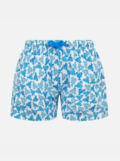 MC2 Saint Barth Boy Lightweight Fabric Swim-shorts Jean Lighting With Lobster Print