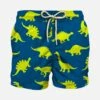 Boy Light Swim Shorts With Micro Dinosaur Print