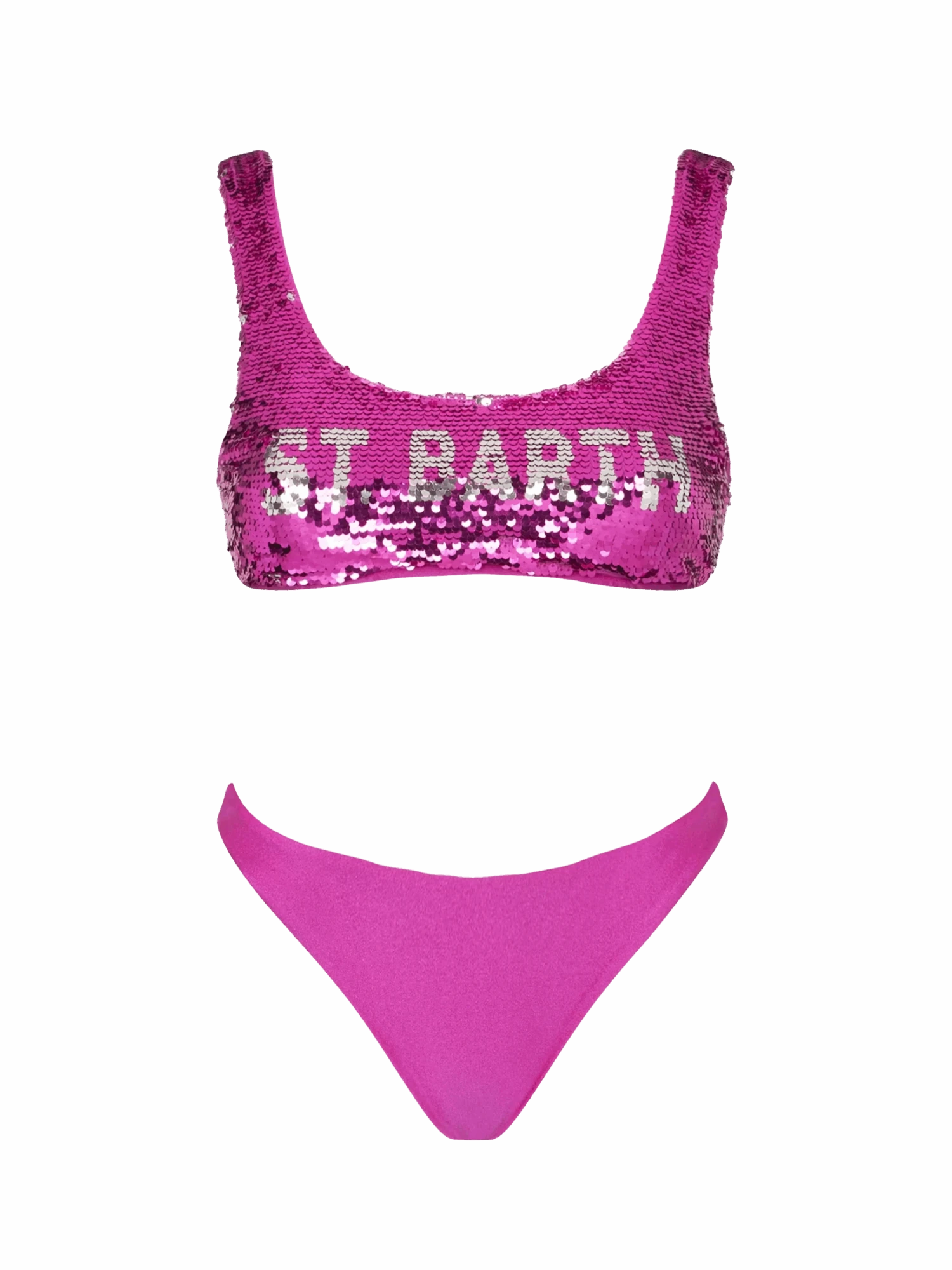 Woman Fucsia Sequins Bralette Bikini 3 Woman Fucsia Sequins Bralette Bikini
