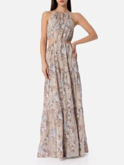MC2 Saint Barth Woman Cut Out Long Dress Kaby With Flower Print
