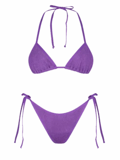 MC2 Saint Barth Woman Purple Crinkle Triangle Bikini
