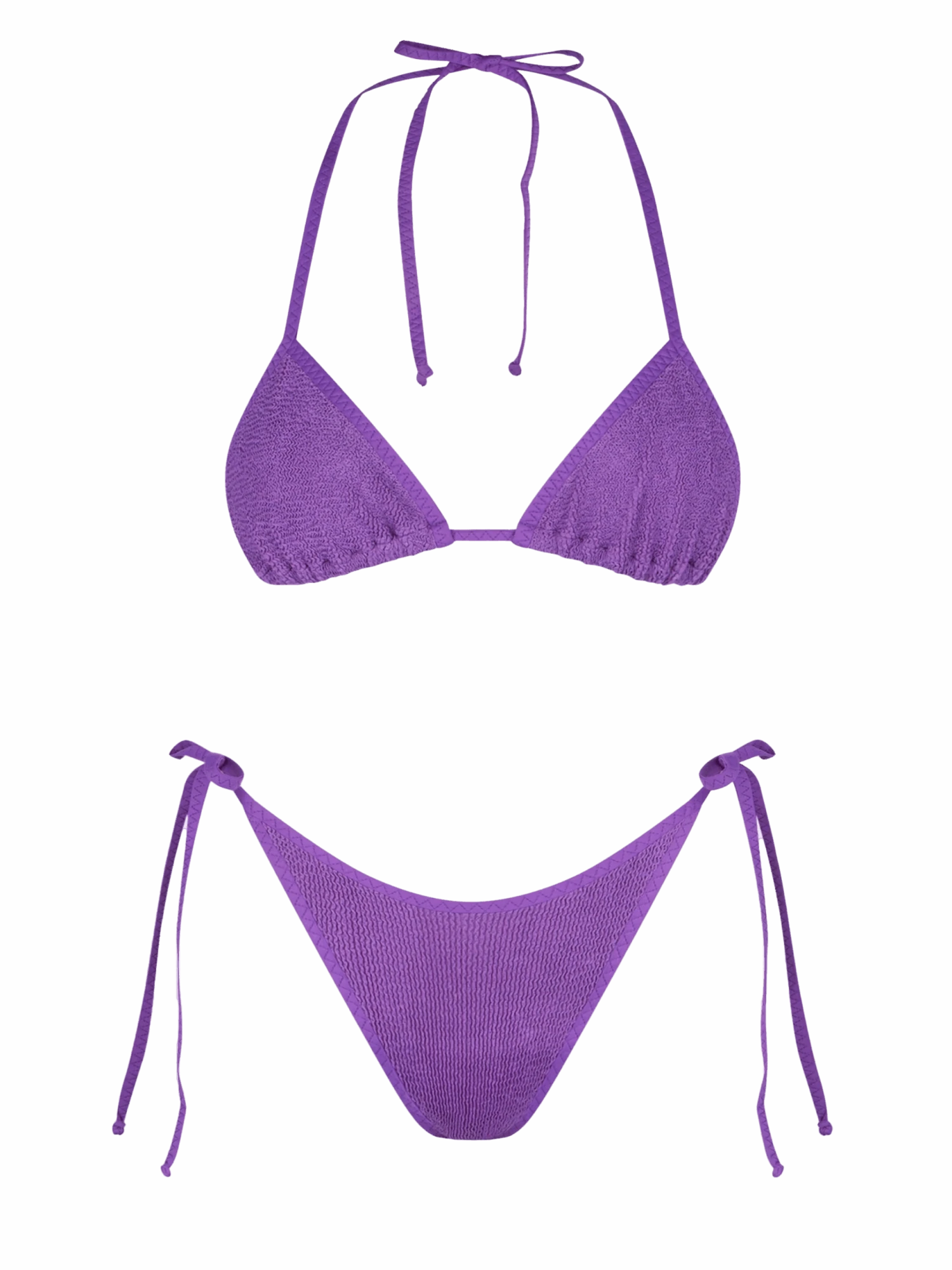 MC2 Saint Barth Woman Purple Crinkle Triangle Bikini 3 MC2 Saint Barth Woman Purple Crinkle Triangle Bikini