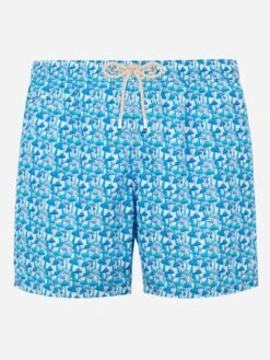 MC2 Saint Barth Man Light Fabric Swim Shorts With Mushrooms Print