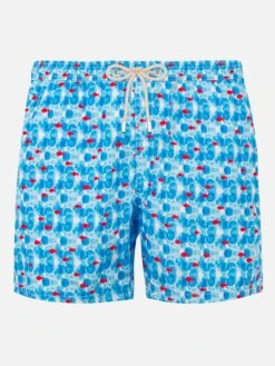 MC2 Saint Barth Man Swim Shorts With Sea Print