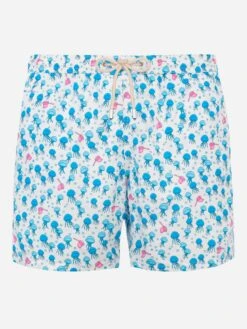 MC2 Saint Barth Man Light Fabric Swim Shorts With Jellyfish Print