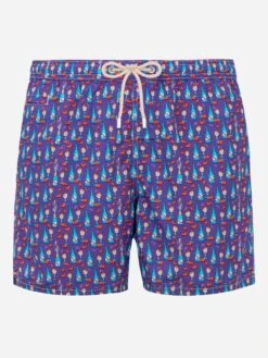 MC2 Saint Barth Light Fabric Swim Shorts With Spritz Print