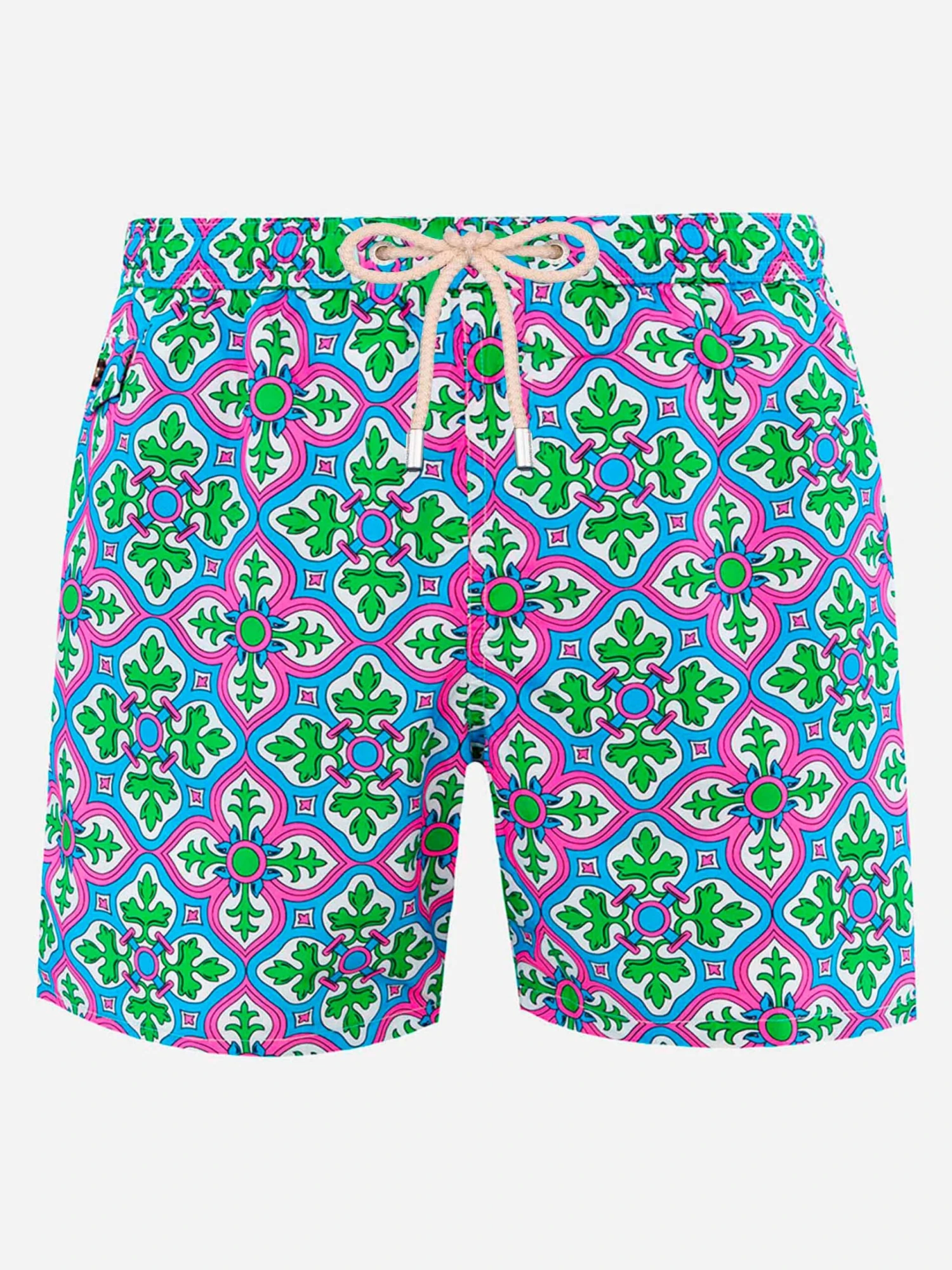 MC2 Saint Barth Man Lightweight Fabric Swim-shorts Lighting 70 With Majolica Print 3 MC2 Saint Barth Man Lightweight Fabric Swim-shorts Lighting 70 With Majolica Print