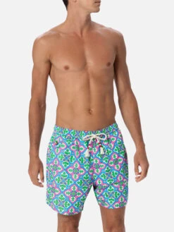 MC2 Saint Barth Man Lightweight Fabric Swim-shorts Lighting 70 With Majolica Print 9 MC2 Saint Barth Man Lightweight Fabric Swim-shorts Lighting 70 With Majolica Print -MC2 Saint Barth Shop LIG0013 03608F 01