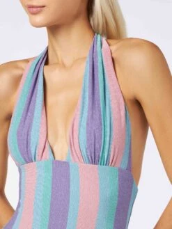 Striped Multicolor Lurex One Piece -MC2 Saint Barth Shop MARS001 LXN732 striped woman onepiece lurex 3