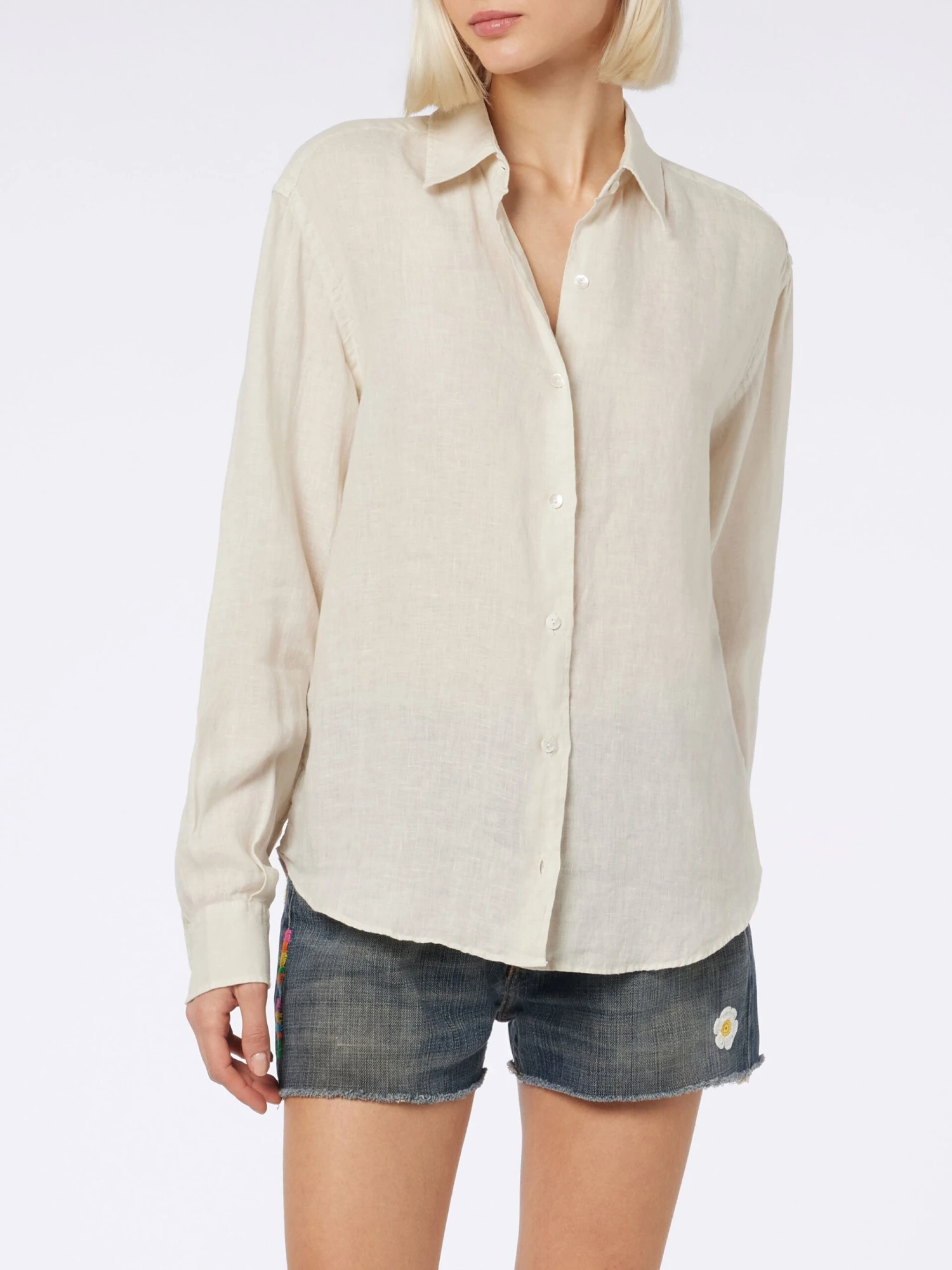 MC2 Saint Barth Woman Off-white Linen Shirt Meredith 3 MC2 Saint Barth Woman Off-white Linen Shirt Meredith