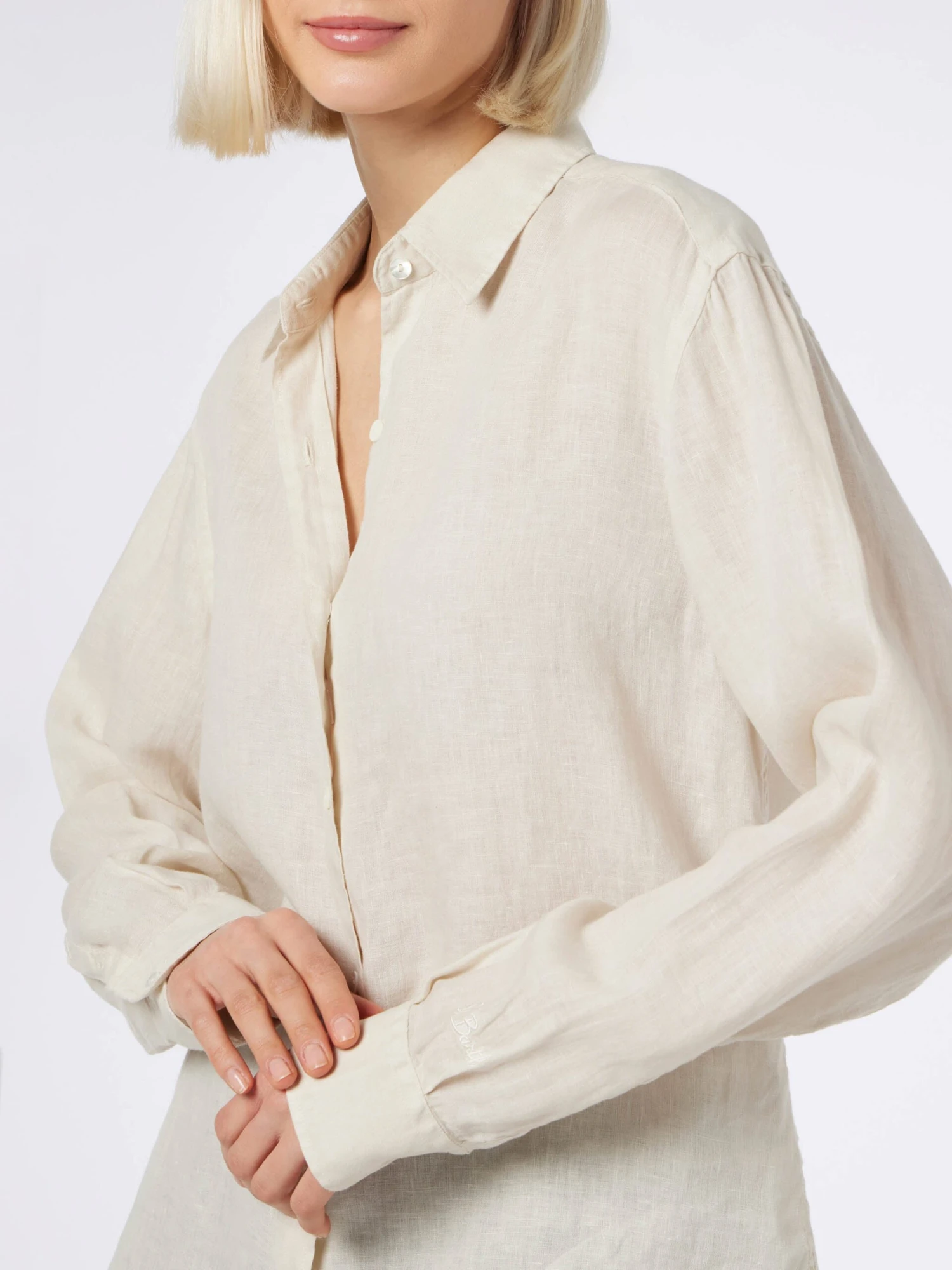 MC2 Saint Barth Woman Off-white Linen Shirt Meredith 6 MC2 Saint Barth Woman Off-white Linen Shirt Meredith - Image 4