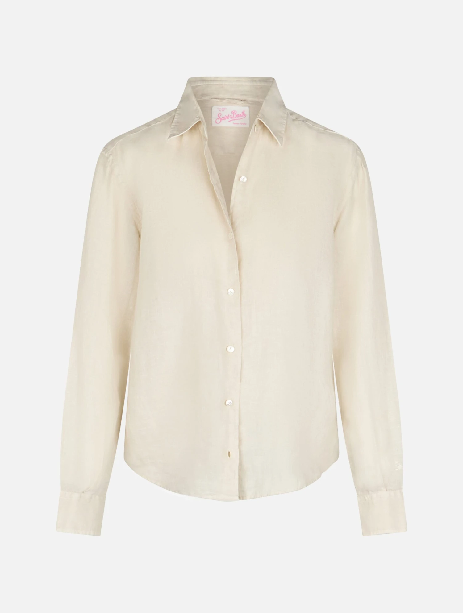 MC2 Saint Barth Woman Off-white Linen Shirt Meredith 9 MC2 Saint Barth Woman Off-white Linen Shirt Meredith - Image 7