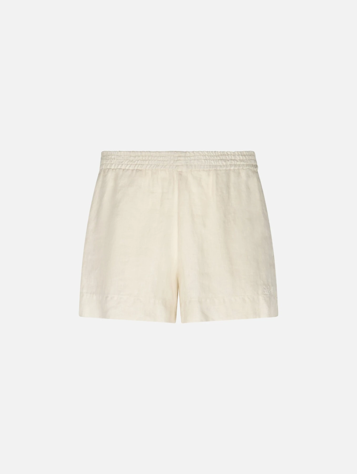 MC2 Saint Barth Woman Off-white Linen Pull Up Shorts Meave 9 MC2 Saint Barth Woman Off-white Linen Pull Up Shorts Meave - Image 7