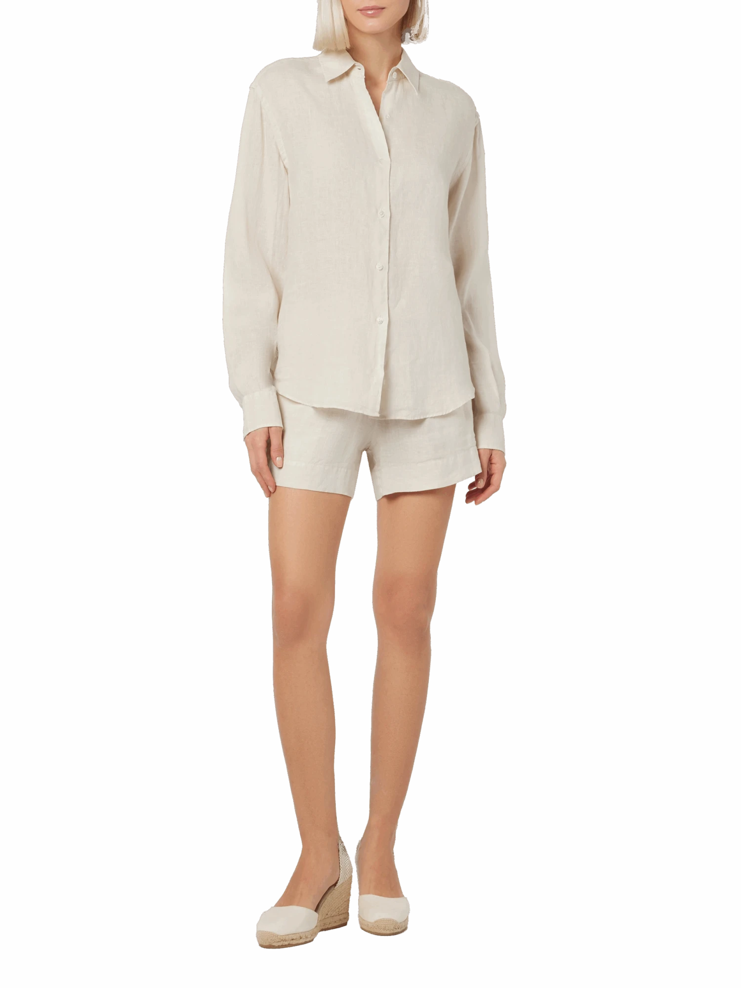 MC2 Saint Barth Woman Off-white Linen Pull Up Shorts Meave 7 MC2 Saint Barth Woman Off-white Linen Pull Up Shorts Meave - Image 5