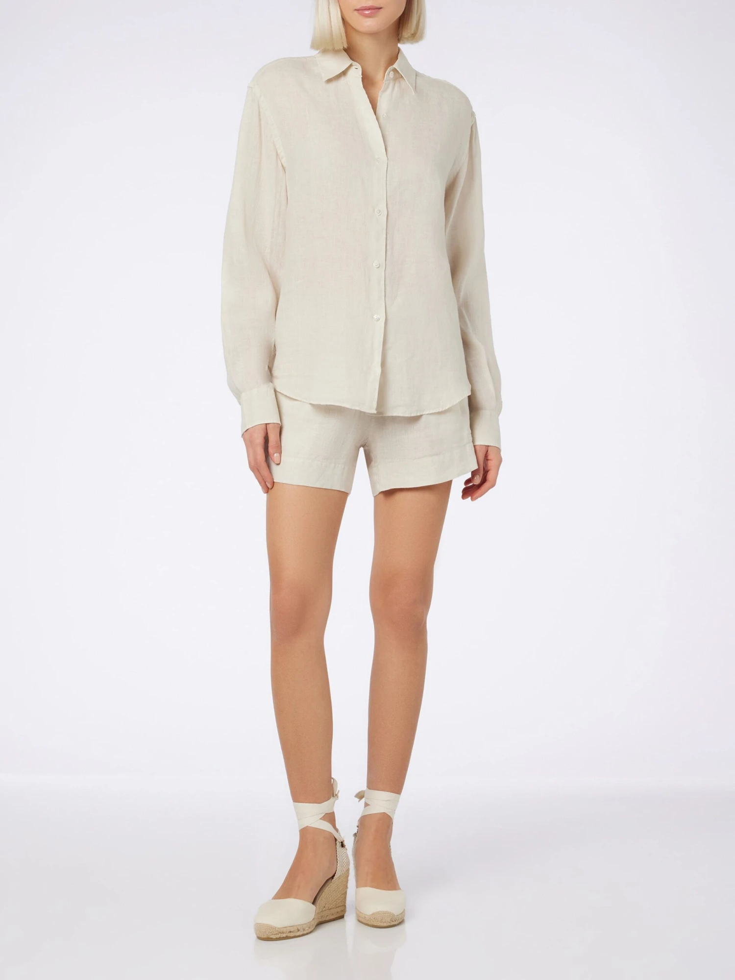 MC2 Saint Barth Woman Off-white Linen Shirt Meredith 8 MC2 Saint Barth Woman Off-white Linen Shirt Meredith - Image 6