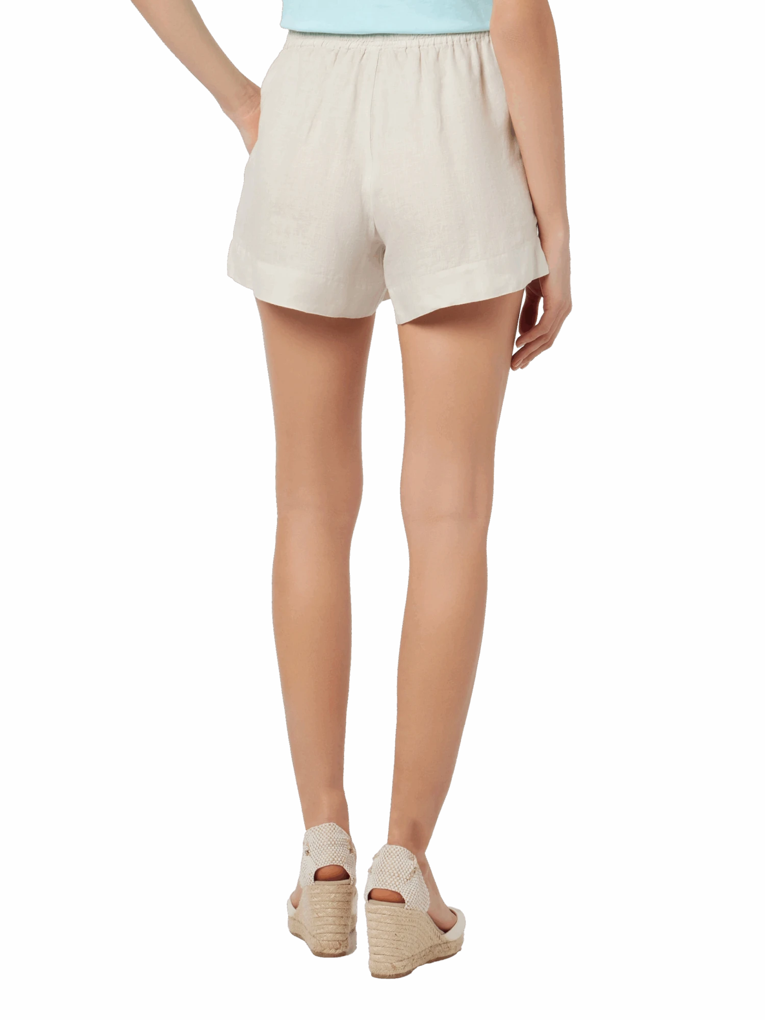 MC2 Saint Barth Woman Off-white Linen Pull Up Shorts Meave 5 MC2 Saint Barth Woman Off-white Linen Pull Up Shorts Meave - Image 3