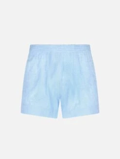 MC2 Saint Barth Woman Sangallo Cotton Pull Up Shorts Meave -MC2 Saint Barth Shop MEA002 04430F woman sangallo cotton shorts light blue 4