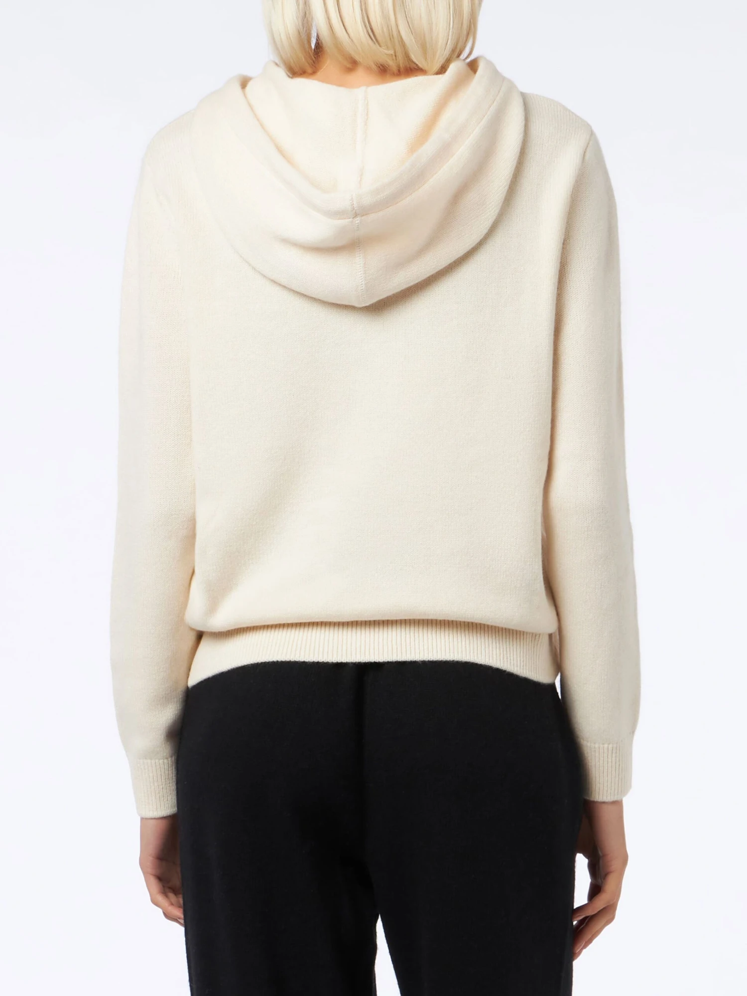 MC2 Saint Barth Woman Off White Knitted Hoodie With St. Barth Embroidery 4 MC2 Saint Barth Woman Off White Knitted Hoodie With St. Barth Embroidery - Image 2