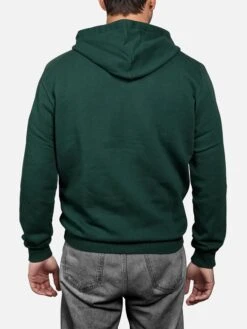 MC2 Saint Barth Man Green Zipped And Hooded Sweatshirt Mercer With St. Barth Embroidery -MC2 Saint Barth Shop MER000100716E back web