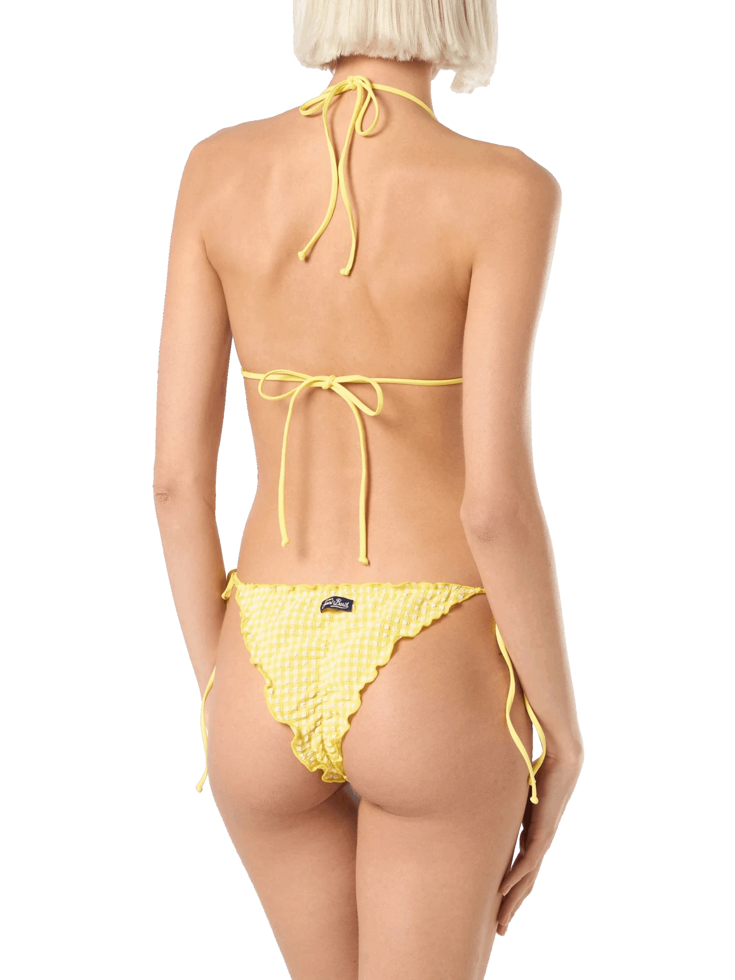 MC2 Saint Barth Woman Seersucker Classic Triangle Bikini Sagittarius Miami 6 MC2 Saint Barth Woman Seersucker Classic Triangle Bikini Sagittarius Miami - Image 4