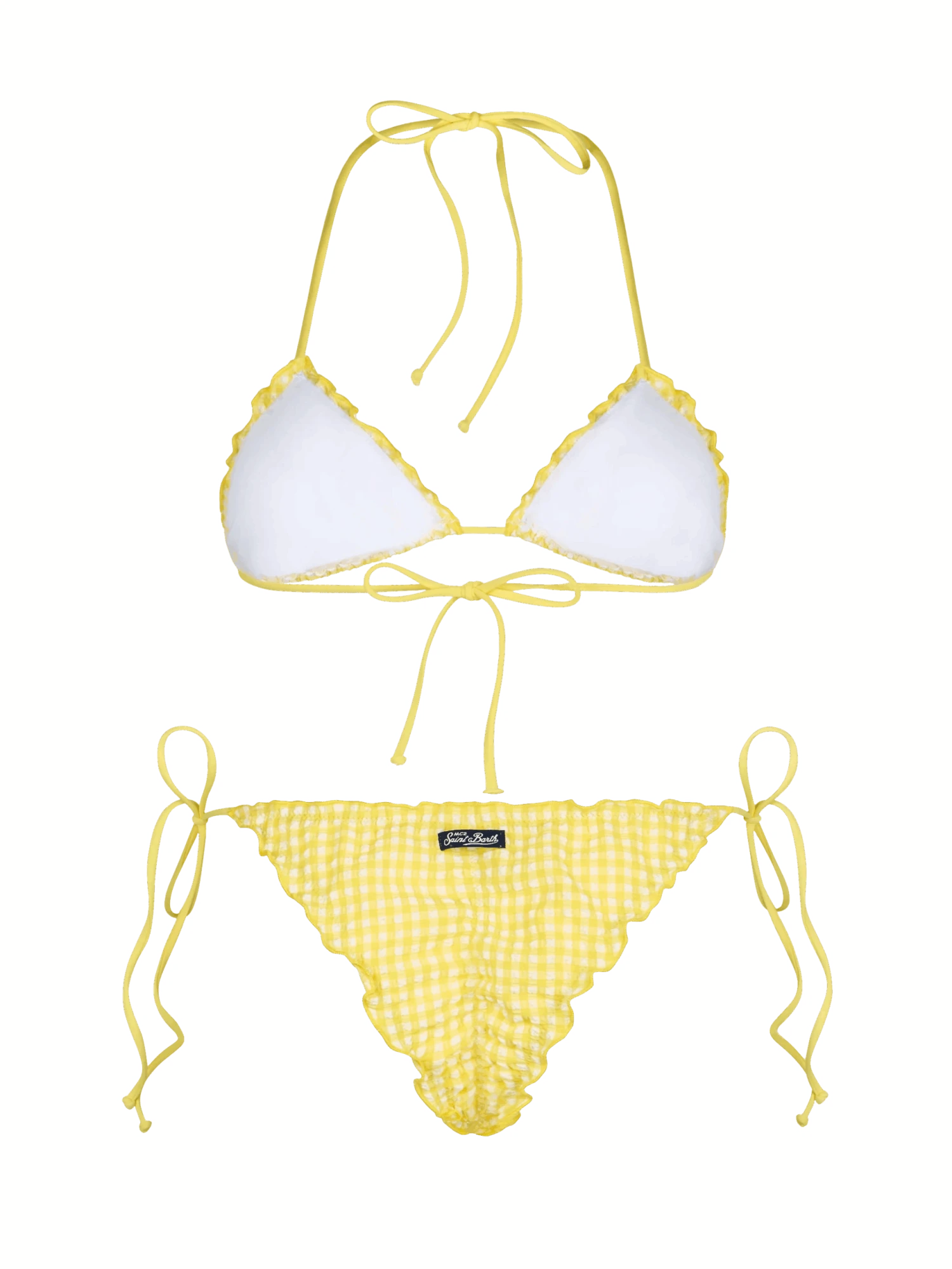 MC2 Saint Barth Woman Seersucker Classic Triangle Bikini Sagittarius Miami 5 MC2 Saint Barth Woman Seersucker Classic Triangle Bikini Sagittarius Miami - Image 3