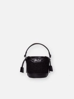 MC2 Saint Barth Bucket Bag Mia With Black Tweed Fabric