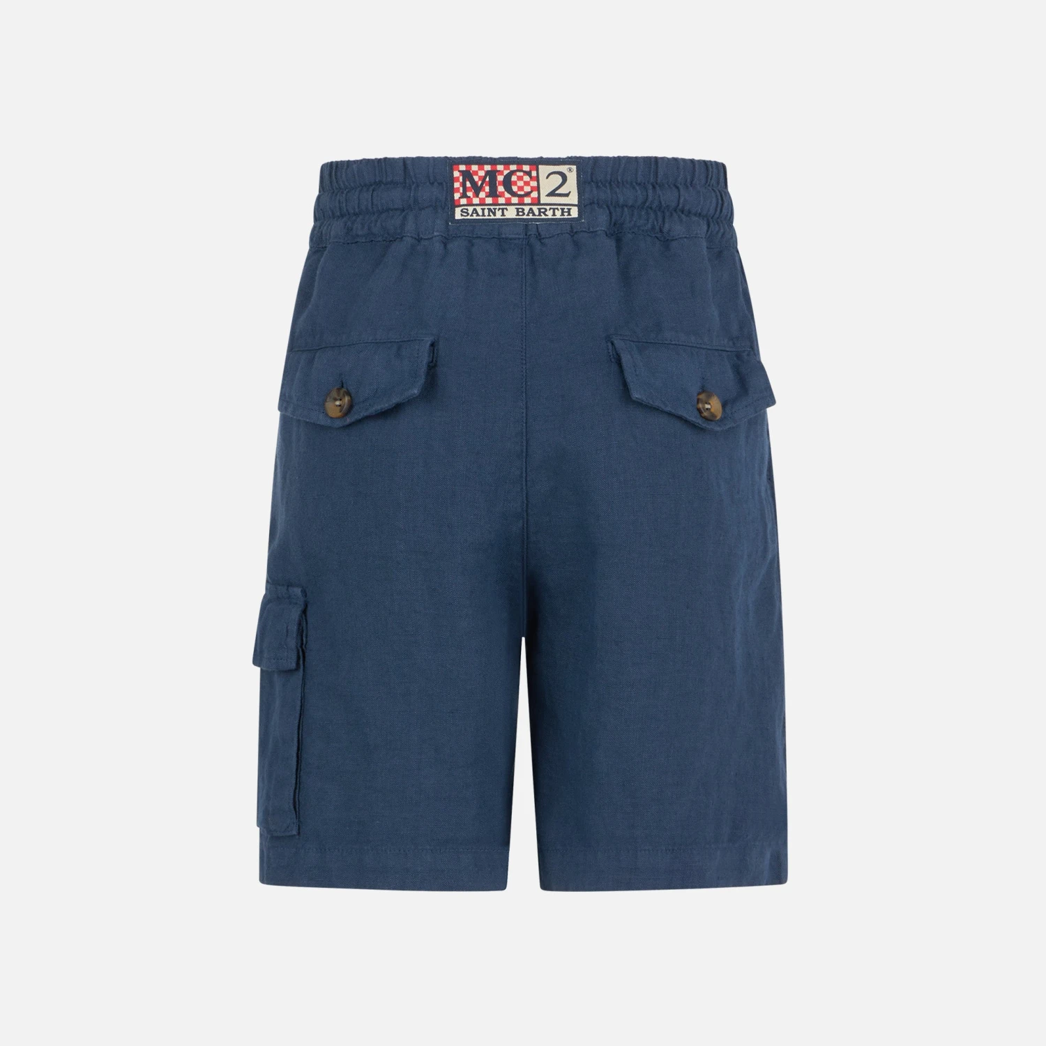 MC2 Saint Barth Boy Blue Navy Linen Bermuda Shorts 4 MC2 Saint Barth Boy Blue Navy Linen Bermuda Shorts - Image 2