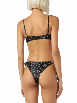 MC2 Saint Barth Woman Bralette Bikini With Black Bandanna Print -MC2 Saint Barth Shop MRL0001 03782B woman black bandanna bikini 2