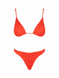 Woman Orange Triangle Bikini