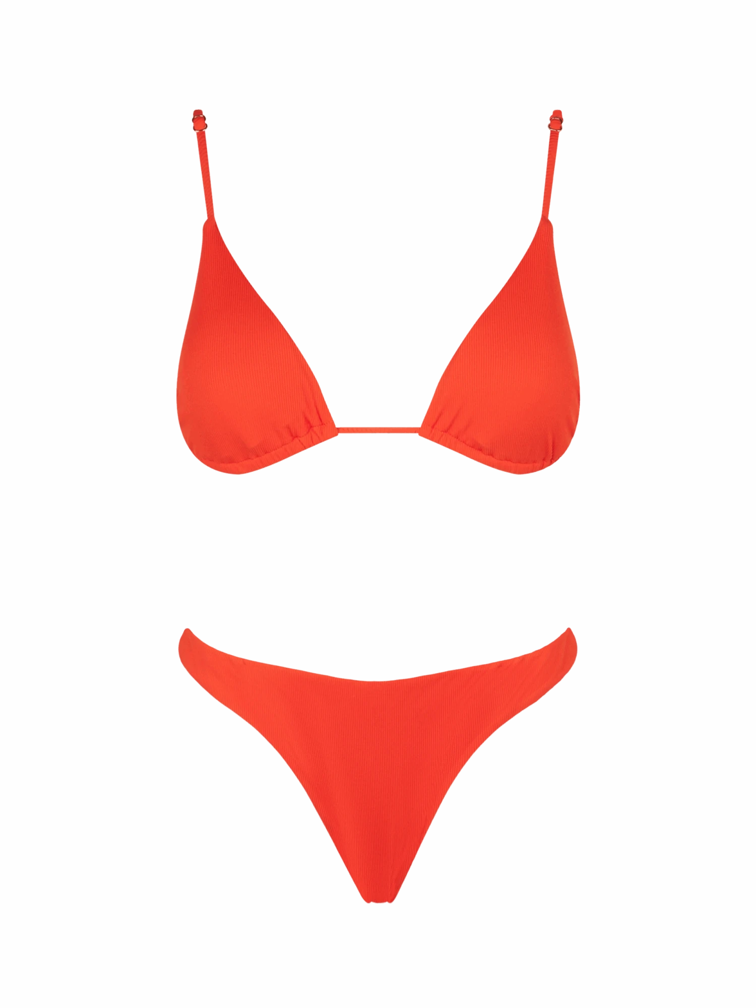 Woman Orange Triangle Bikini 3 Woman Orange Triangle Bikini