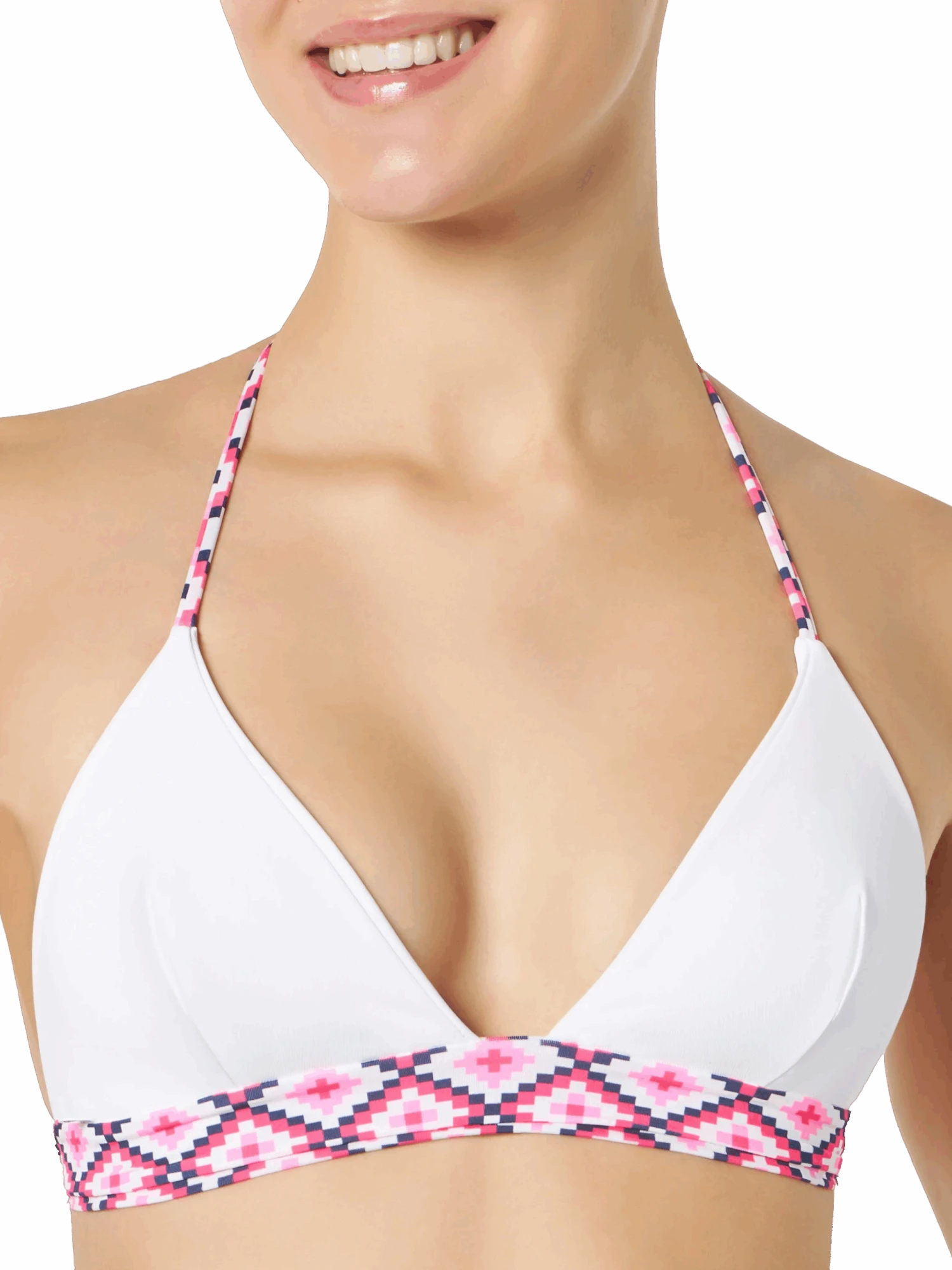 MC2 Saint Barth Woman Triangle Bikini With Geometric Pattern 6 MC2 Saint Barth Woman Triangle Bikini With Geometric Pattern - Image 4