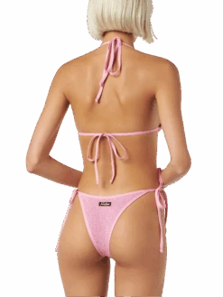 MC2 Saint Barth Woman Crinkle Triangle Bikini -MC2 Saint Barth Shop NORA003 00942B woman pink crinkle triangle bikini 2