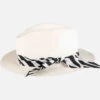 MC2 Saint Barth White Paper Hat With Zebra Print Bandeau