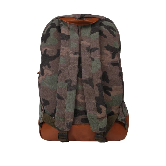 Military Green Camouflage Canvas Backpack 4 Military Green Camouflage Canvas Backpack - Image 2