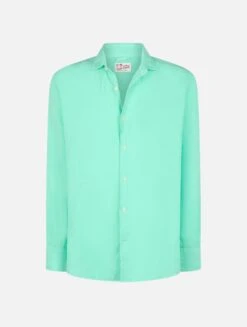 MC2 Saint Barth Man Mint Green Linen Shirt Pamplona 9 MC2 Saint Barth Man Mint Green Linen Shirt Pamplona -MC2 Saint Barth Shop PAMP001 00029F man water green linen shirt 4
