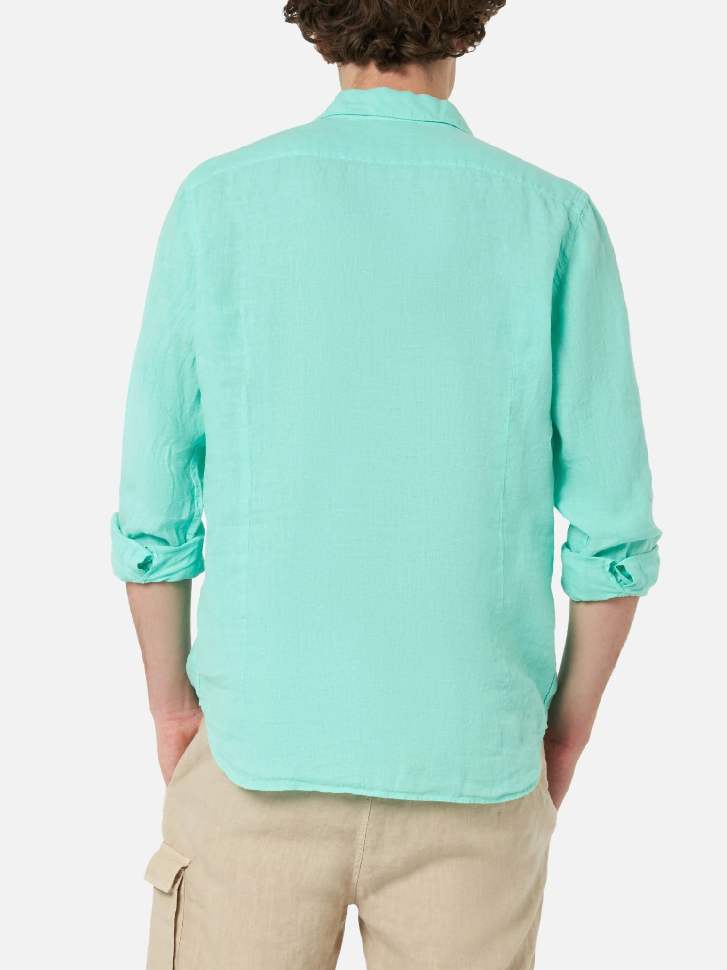 MC2 Saint Barth Man Mint Green Linen Shirt Pamplona 4 MC2 Saint Barth Man Mint Green Linen Shirt Pamplona - Image 2