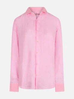 MC2 Saint Barth Man Water Color Fluo Pink Linen Pamplona Shirt -MC2 Saint Barth Shop PAMP001 00825D man pamplona shirt pink linen 1