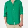 MC2 Saint Barth Man Green Linen Shirt Pamplona