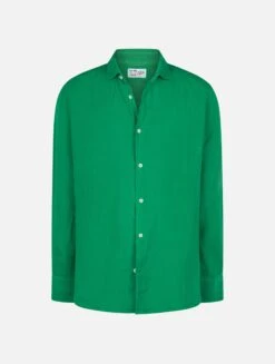 MC2 Saint Barth Man Green Linen Shirt Pamplona 9 MC2 Saint Barth Man Green Linen Shirt Pamplona -MC2 Saint Barth Shop PAMP001 01205F man linen shirt green 4