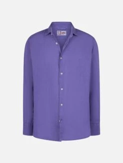 MC2 Saint Barth Man Purple Linen Shirt Pamplona -MC2 Saint Barth Shop PAMP001 03762F man purple linen shirt 4