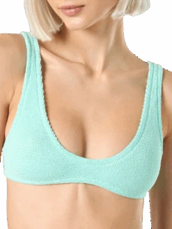 MC2 Saint Barth Woman Sage Green Tiny Crinkle Bikini Pamy Naomi -MC2 Saint Barth Shop PAMY001 00125F woman crinkle bralette top water green 7
